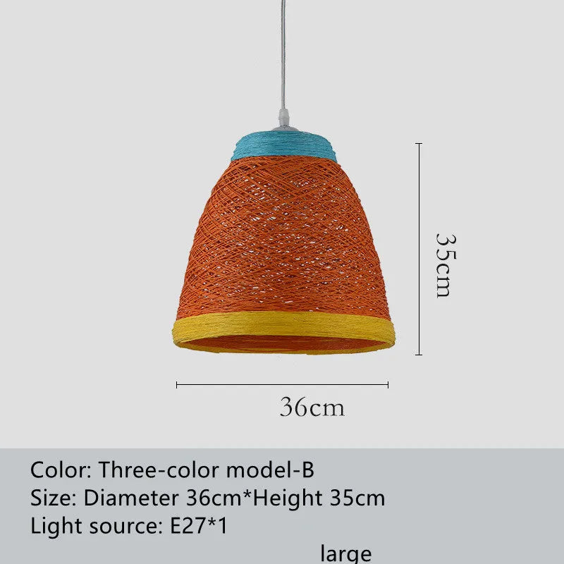 Rattan woven ball pendant lamp with adjustable suspension in natural woven texture