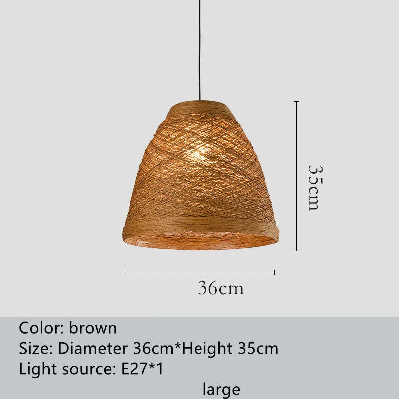 Rattan woven ball pendant lamp with adjustable suspension in natural woven texture