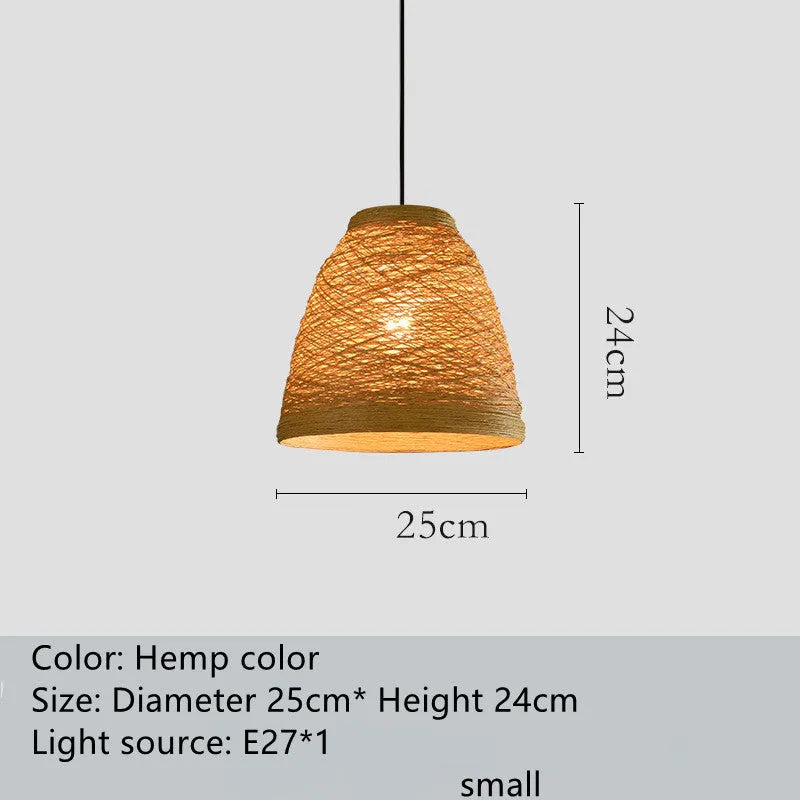 Rattan woven ball pendant lamp with adjustable suspension in natural woven texture