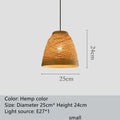 Rattan woven ball pendant lamp with adjustable suspension in natural woven texture