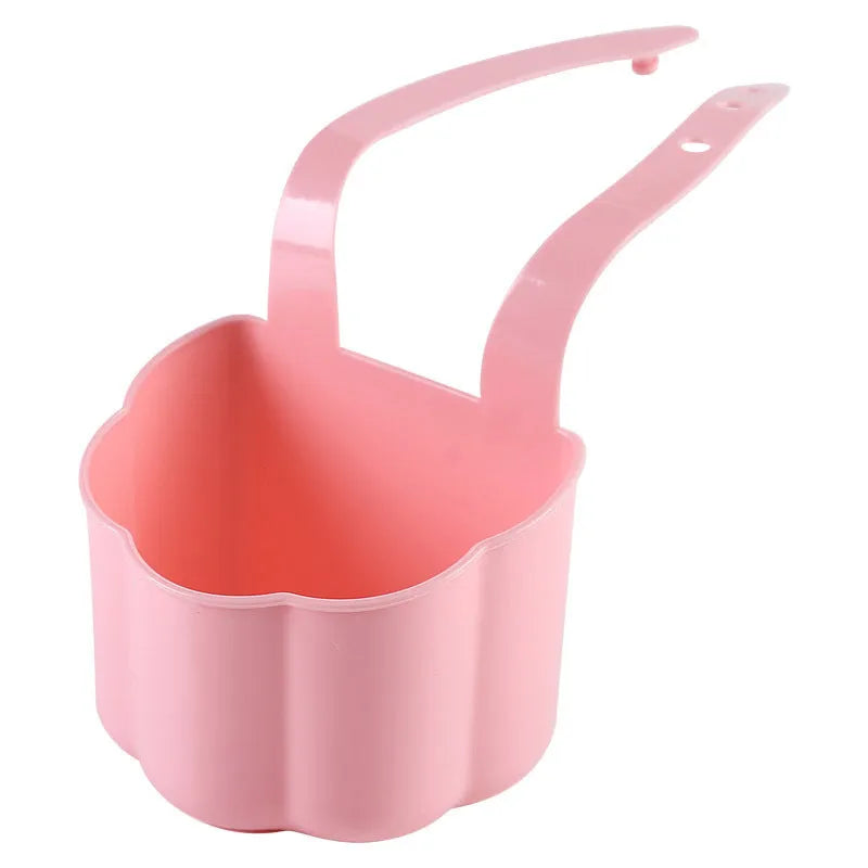 Nordic style plastic drain basket for kitchen sink in blue, grey or pink colour
