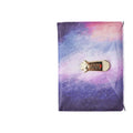 A5 password lock diary notebook with imitation leather cover in starry sky colour, wire binding, and ivory paper