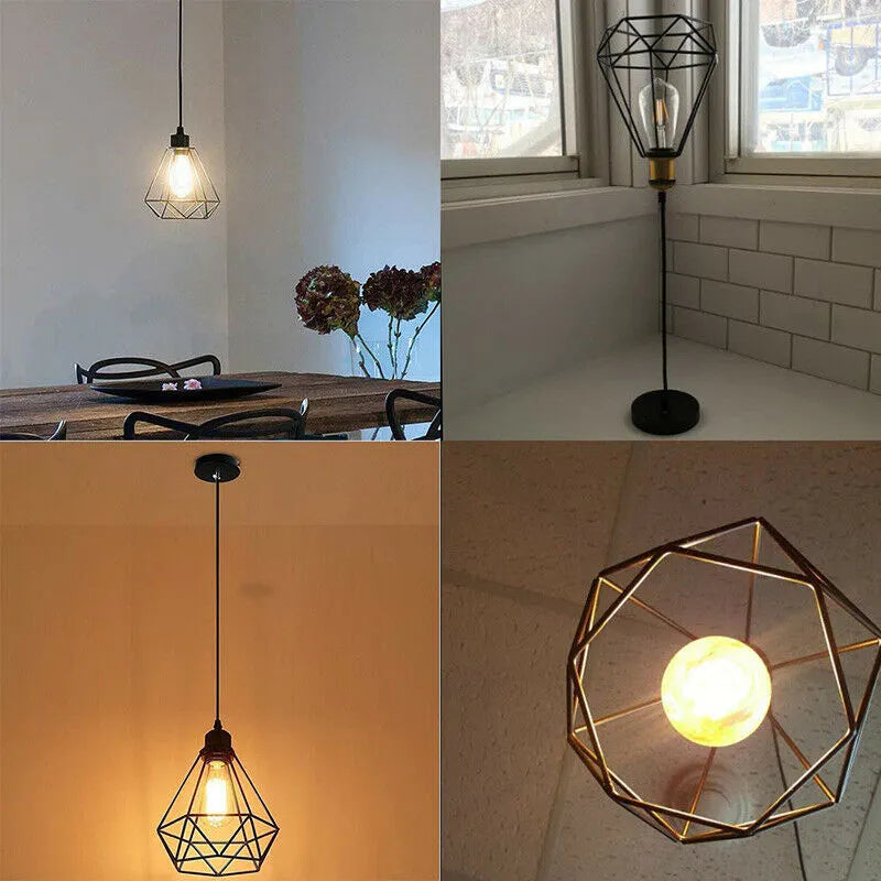 Black Nordic retro iron chandelier with 21x26x26cm retractable size for living room lighting