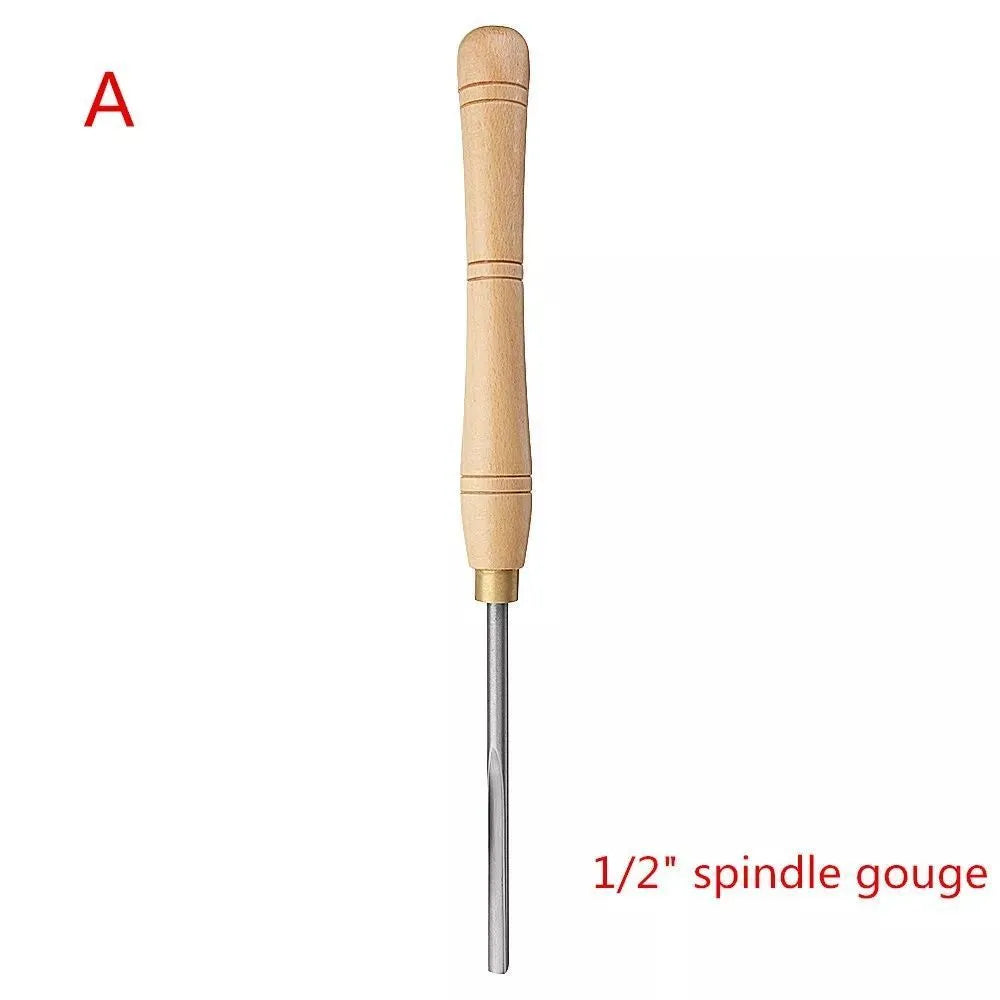 8-piece woodturning tool set in wooden storage box with chrome vanadium alloy steel turning tools