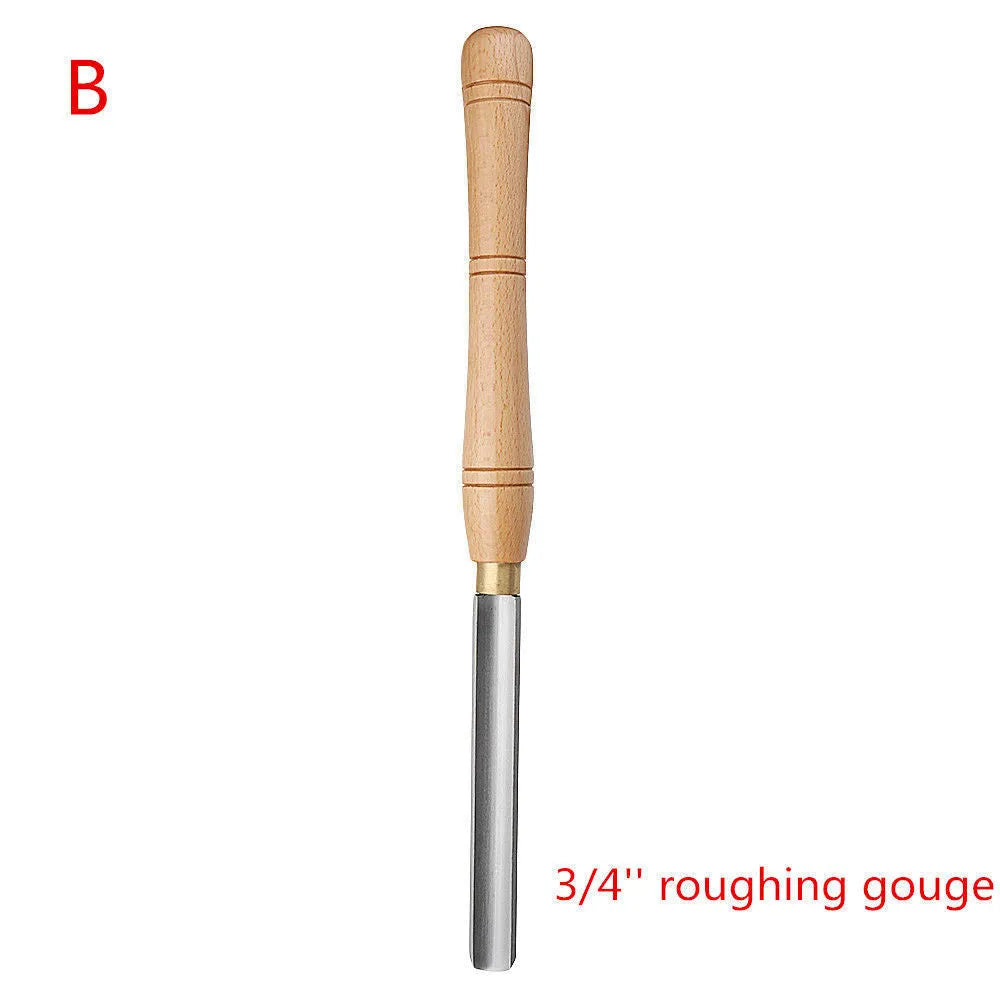 8-piece woodturning tool set in wooden storage box with chrome vanadium alloy steel turning tools