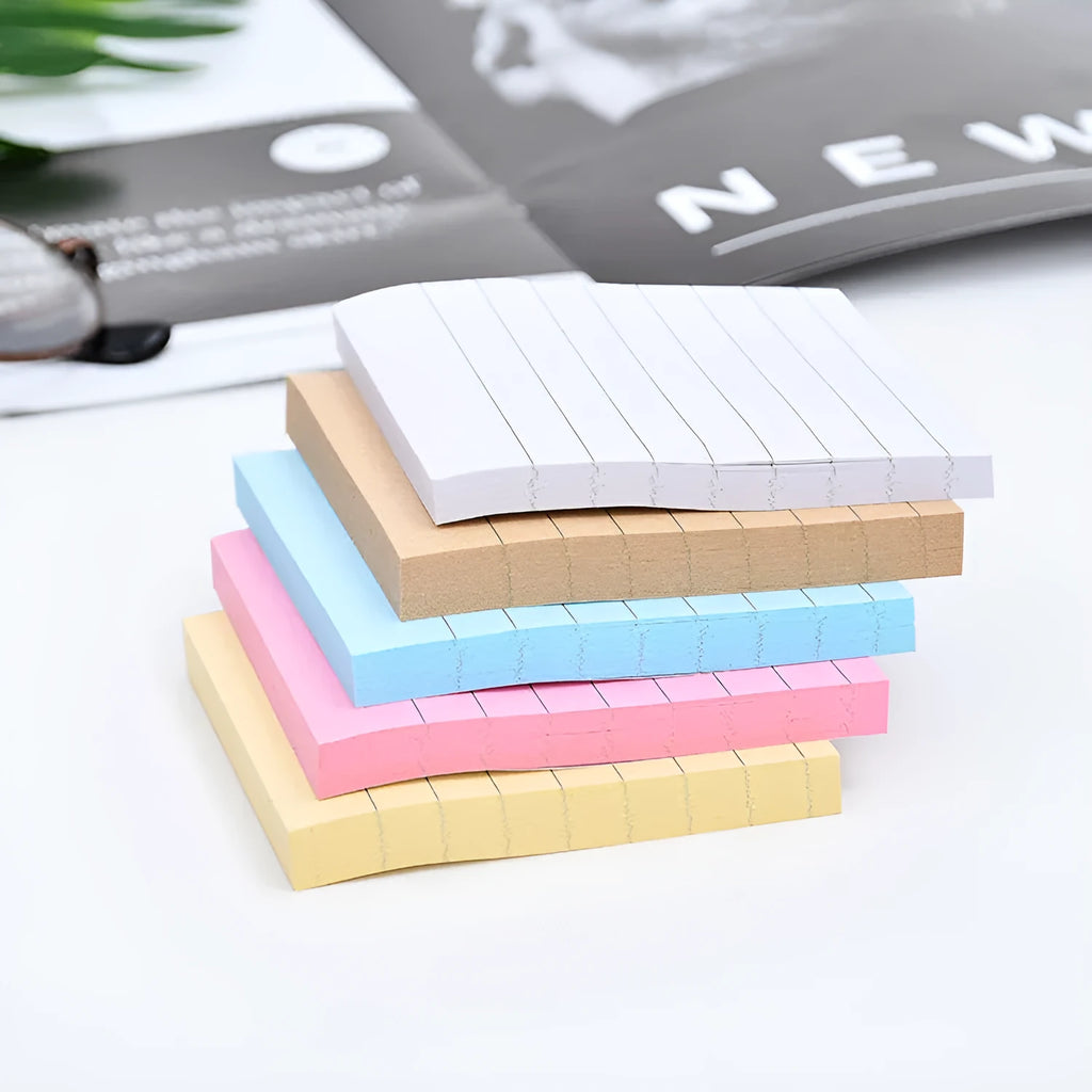 7.5cm square sticky notes block in paper brick design with 100 sheets of coloured paper, Coffee Grey White cover options