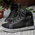 Men's black motorcycle casual short boots with breathable design and non-slip soles