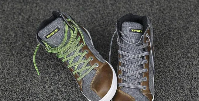 Men's black motorcycle casual short boots with breathable design and non-slip soles