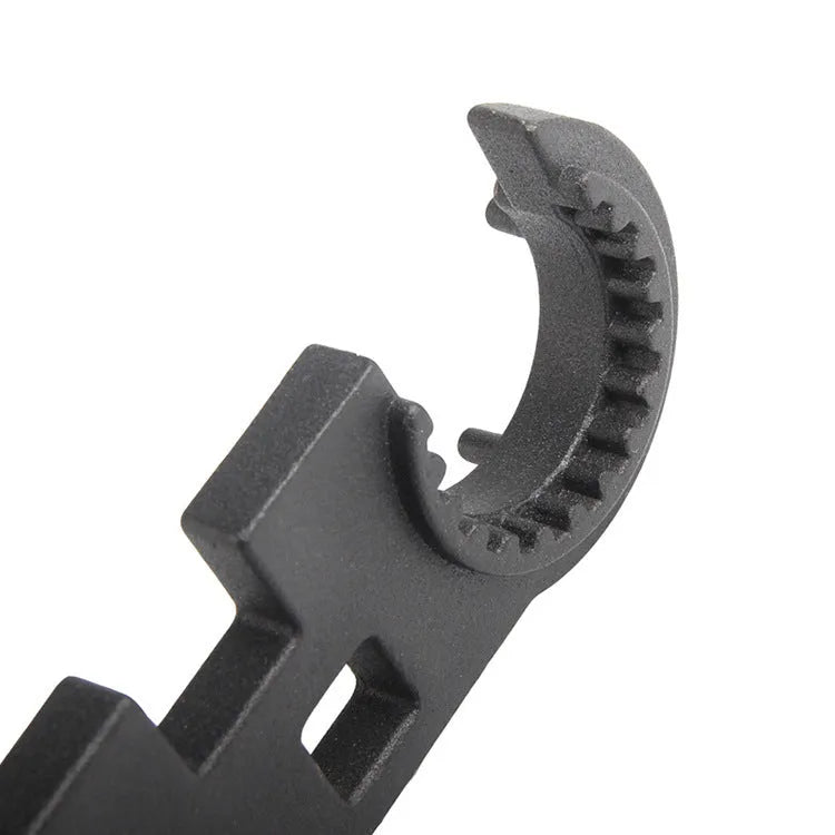Black steel combination wrench for AR-15 and M4 firearm maintenance