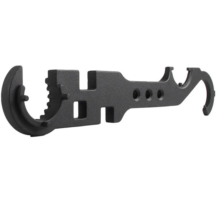 Black steel combination wrench for AR-15 and M4 firearm maintenance