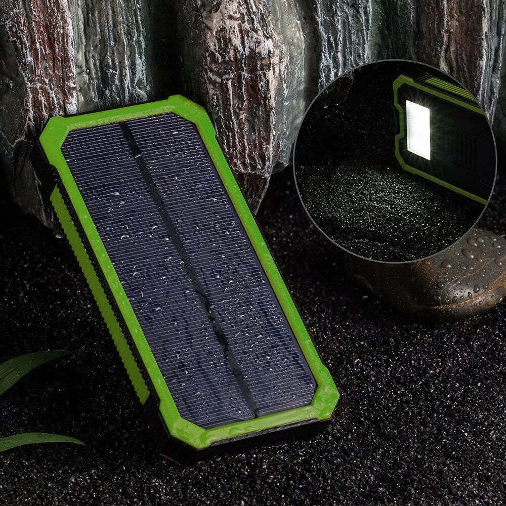 Orange 20000mAh solar power bank with three-proof waterproof dustproof shockproof construction
