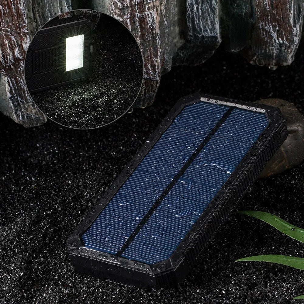 Orange 20000mAh solar power bank with three-proof waterproof dustproof shockproof construction