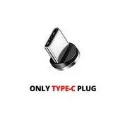 Black magnetic USB charging cable with interchangeable Type C, Micro USB and Lightning tips