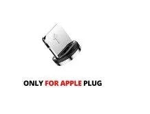 Black magnetic USB charging cable with interchangeable Type C, Micro USB and Lightning tips