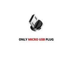 Black magnetic USB charging cable with interchangeable Type C, Micro USB and Lightning tips
