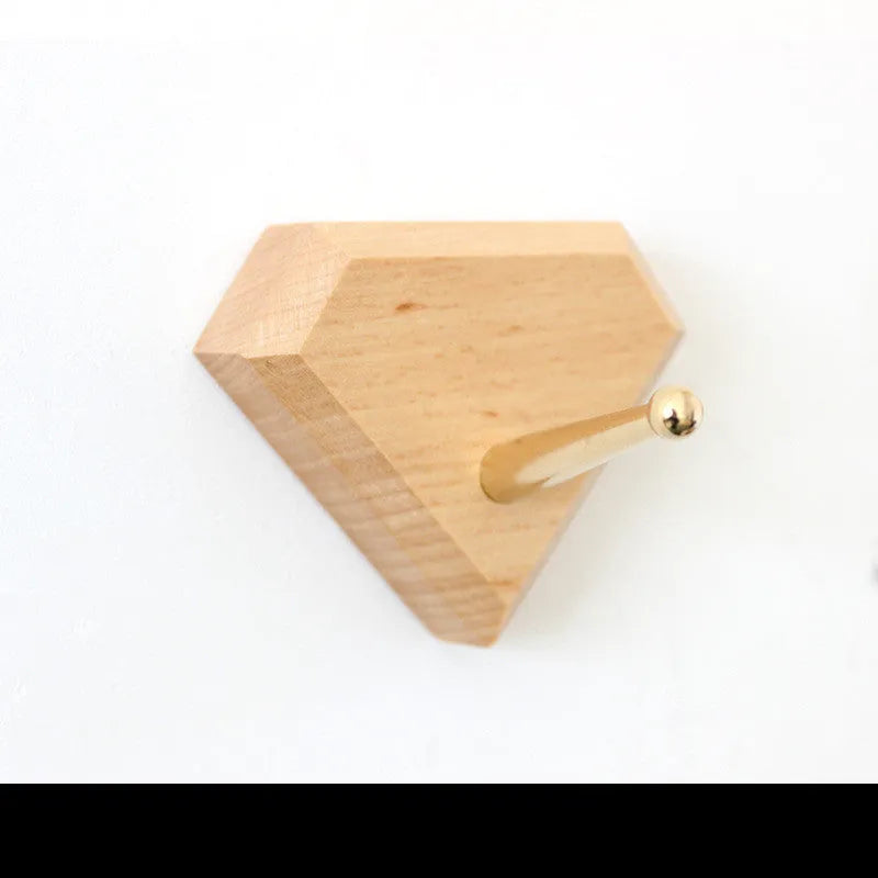 Beech brass adhesive wall hook in five shapes with 10kg load capacity
