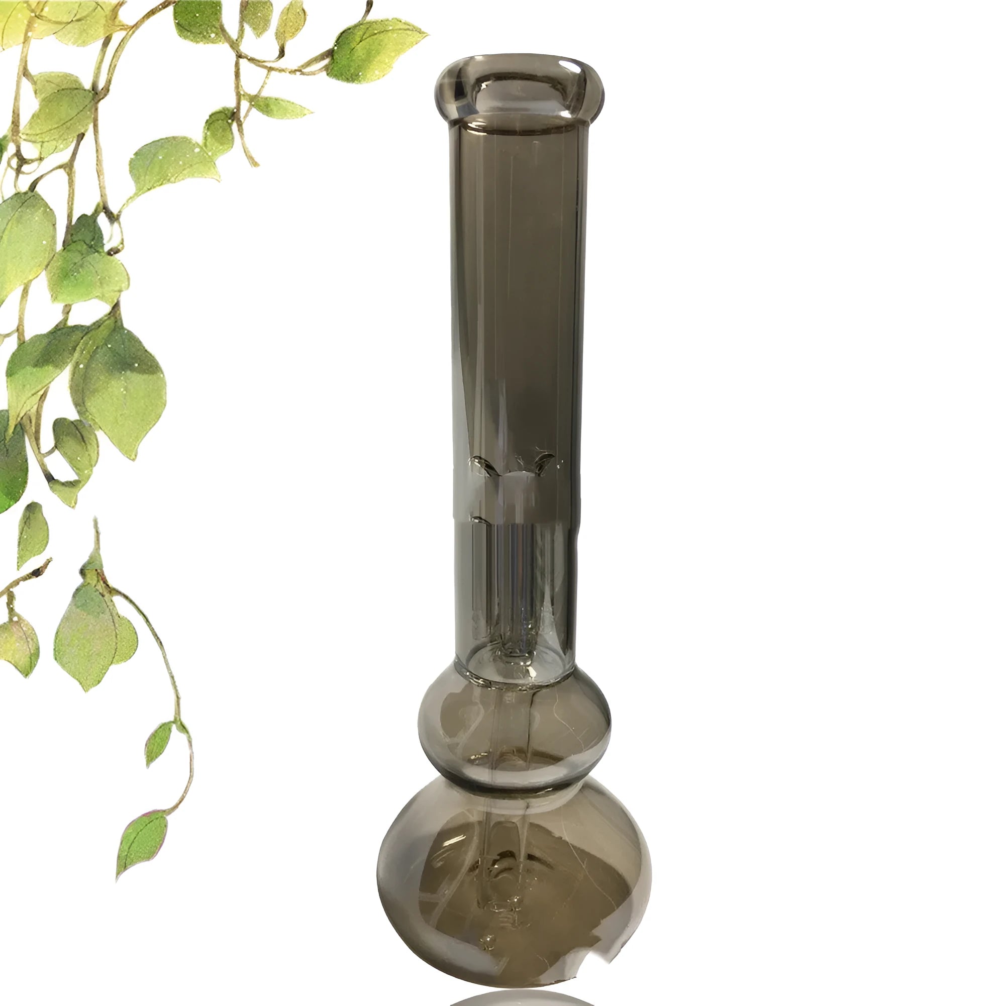 Clear glass vase topper decoration with pure coloured geometric design sitting on vase