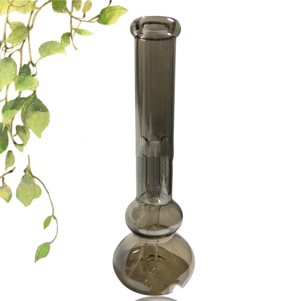 Clear glass vase topper decoration with pure coloured geometric design sitting on vase