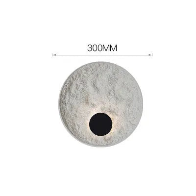 White modern iron wall light shown in 300mm and 500mm size options for bedroom use.