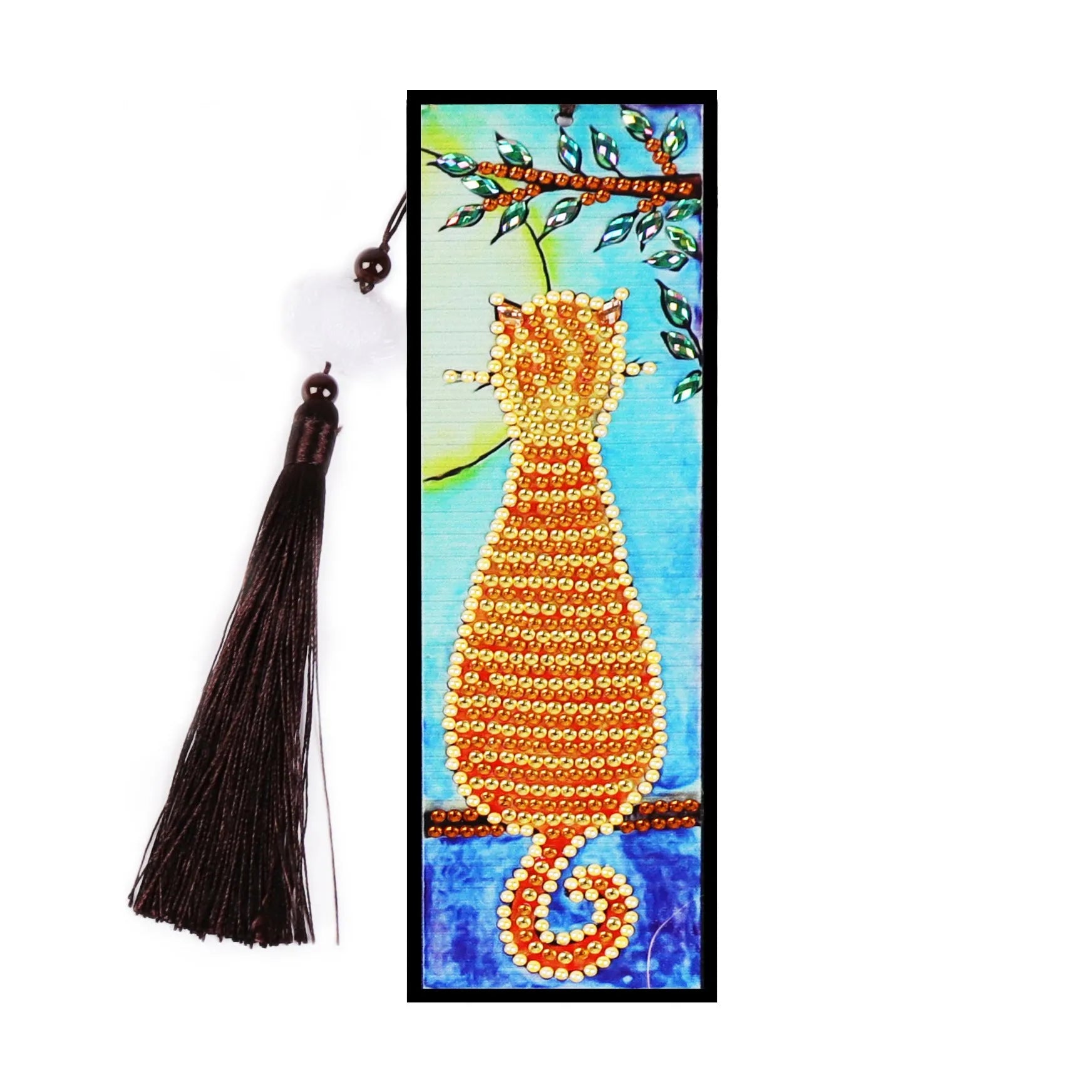 Three DIY diamond painting bookmark kits with floral and mandala designs on PVC canvas.
