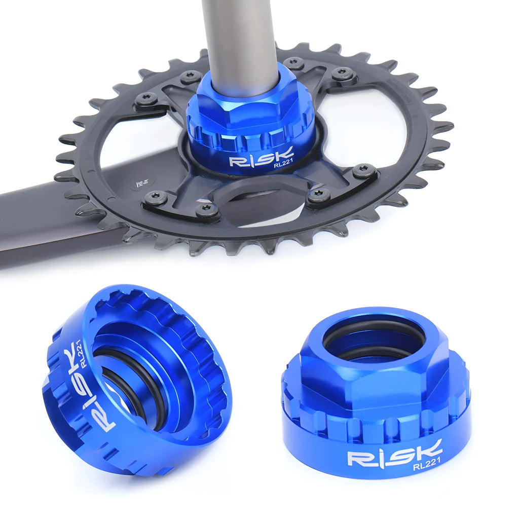 Blue aluminium alloy 12-speed direct mount disc brake removal tool with integrated wrench