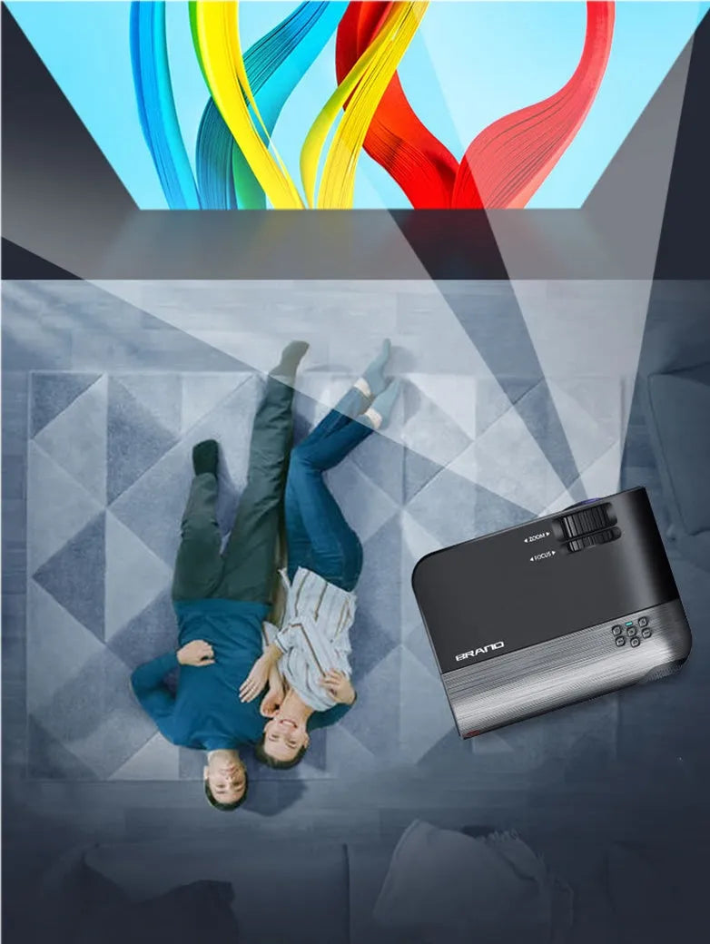Portable wifi wireless projector with same screen casting for mobile phones and 8K Blu-ray lens