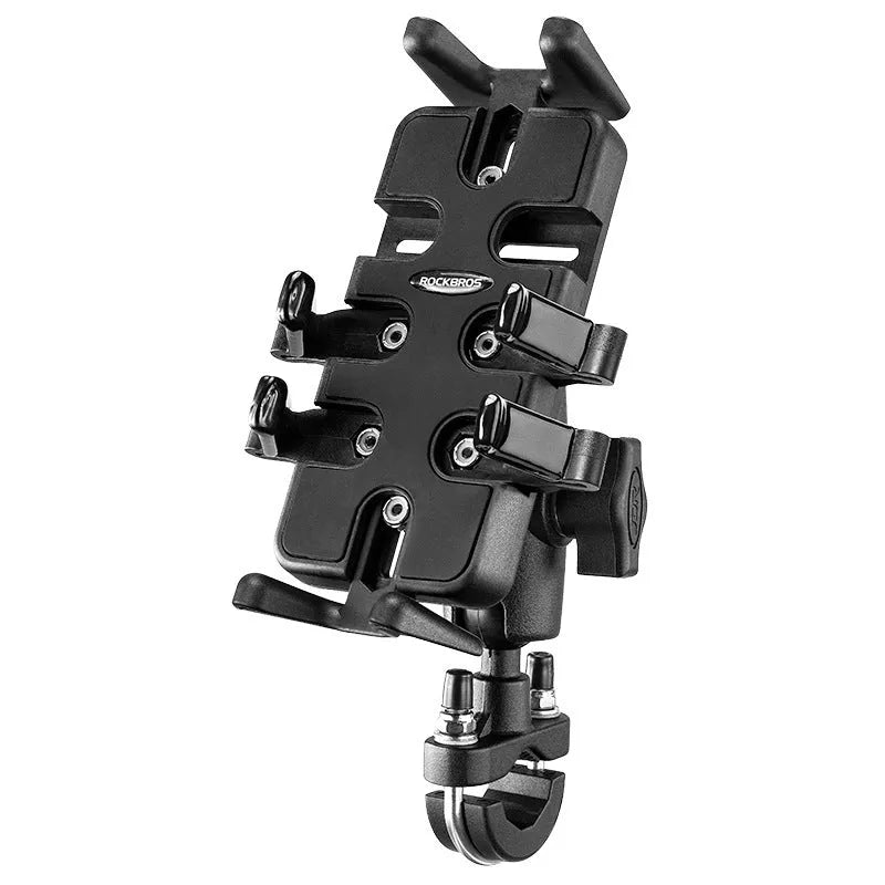Black nylon U-shaped handlebar phone mounting bracket for motorcycle and bicycle navigation