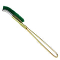 Green elbow-shaped nylon wire rust removal brush with metal handle for cleaning range hoods