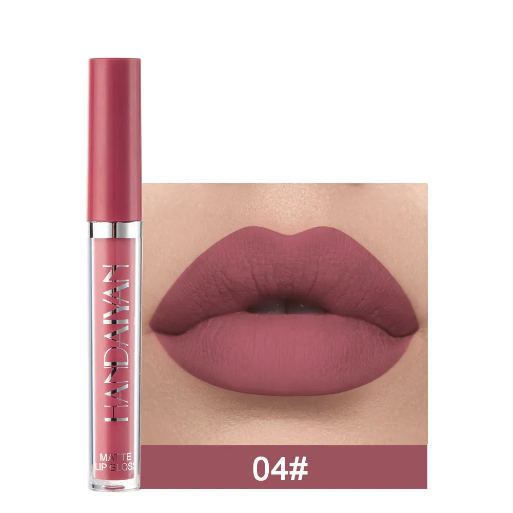 HANDAIYAN matte non-stick cup lip gloss liquid lipstick in 2.5ml size showing colour options