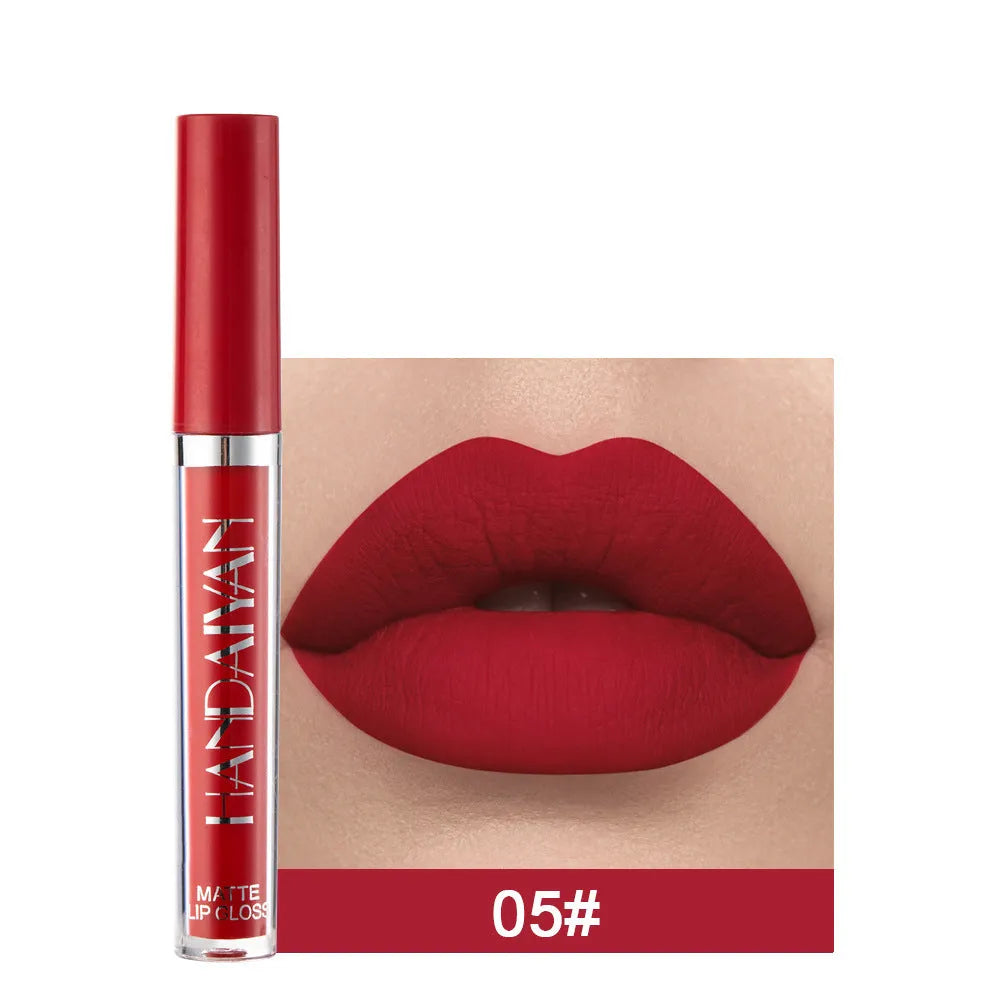 HANDAIYAN matte non-stick cup lip gloss liquid lipstick in 2.5ml size showing colour options