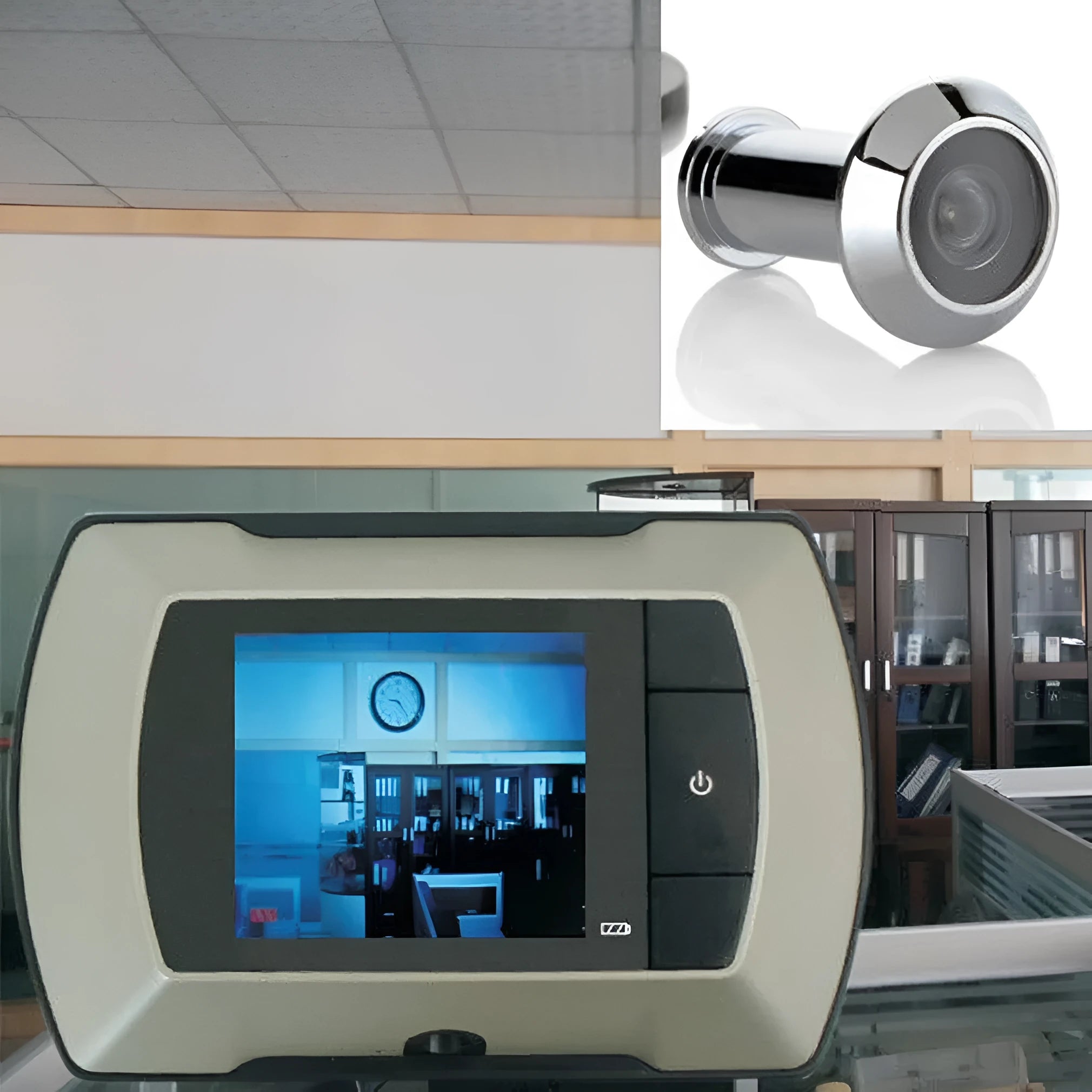 LCD digital door peephole monitor with indoor screen and outdoor camera unit