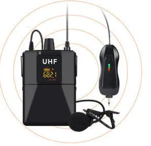 Little Bee X3 black wireless lavalier microphone and USB-C charging case