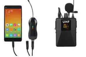 Little Bee X3 black wireless lavalier microphone and USB-C charging case