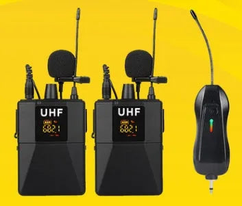 Little Bee X3 black wireless lavalier microphone and USB-C charging case