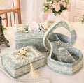 Ceramic jewellery and tissue storage box in bright apricot colour