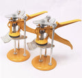 Adjustable height tile raising positioner tool made of metal alloy for tiling projects.
