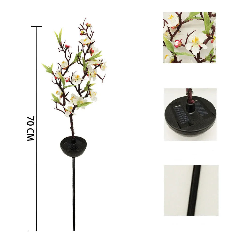 Solar cherry firework string outdoor lights with ground stake for garden decoration