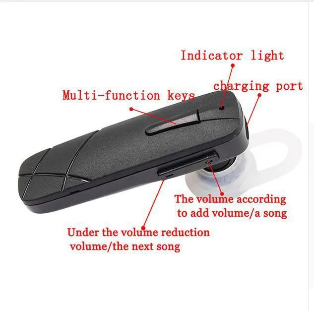 Black and white wireless Bluetooth V4.1 stereo earphones with in-ear design