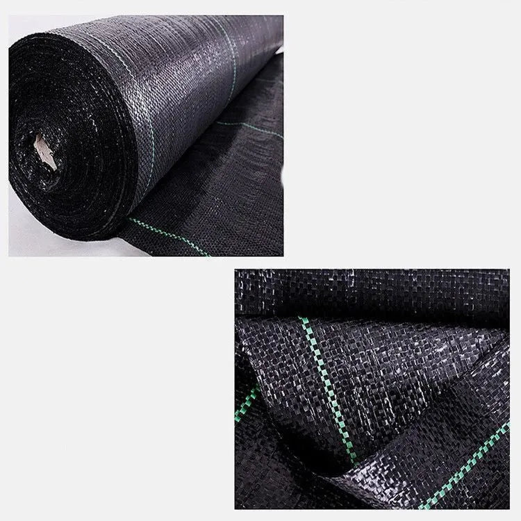 Black polyethylene weed control cloth for agricultural and greenhouse weed suppression
