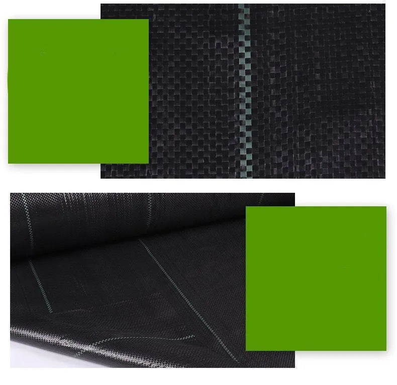 Black polyethylene weed control cloth for agricultural and greenhouse weed suppression