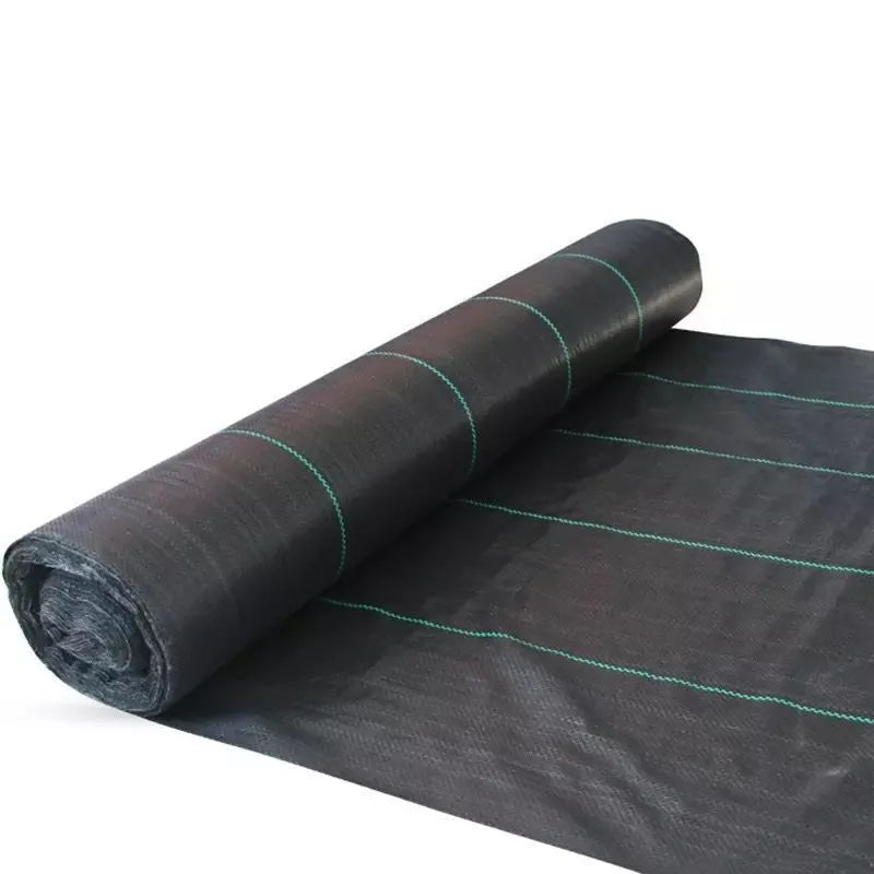 Black polyethylene weed control cloth for agricultural and greenhouse weed suppression