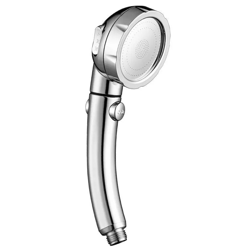 Blue and white ABS plastic handheld shower head with universal 4-point wall mount interface