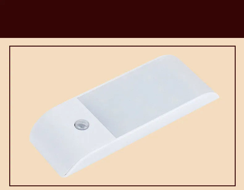 Rechargeable human body sensor night light with 12 LEDs and PVC shade for cabinets and corridors