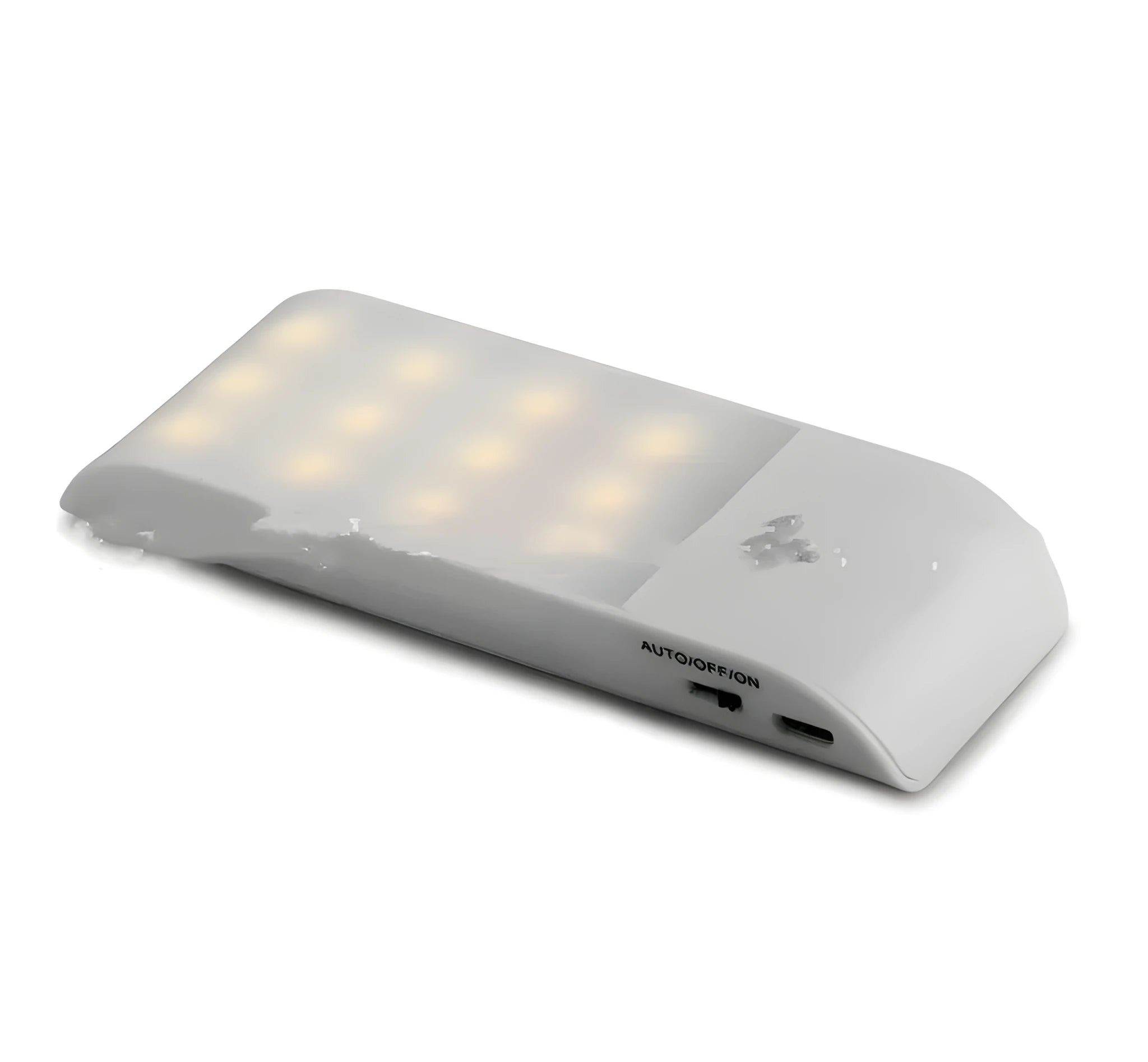 Rechargeable human body sensor night light with 12 LEDs and PVC shade for cabinets and corridors