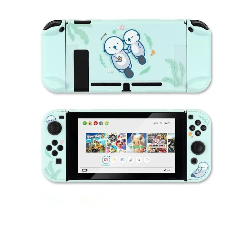 Nintendo Switch Lite hard PC protective case with silicone back grip and water shell design