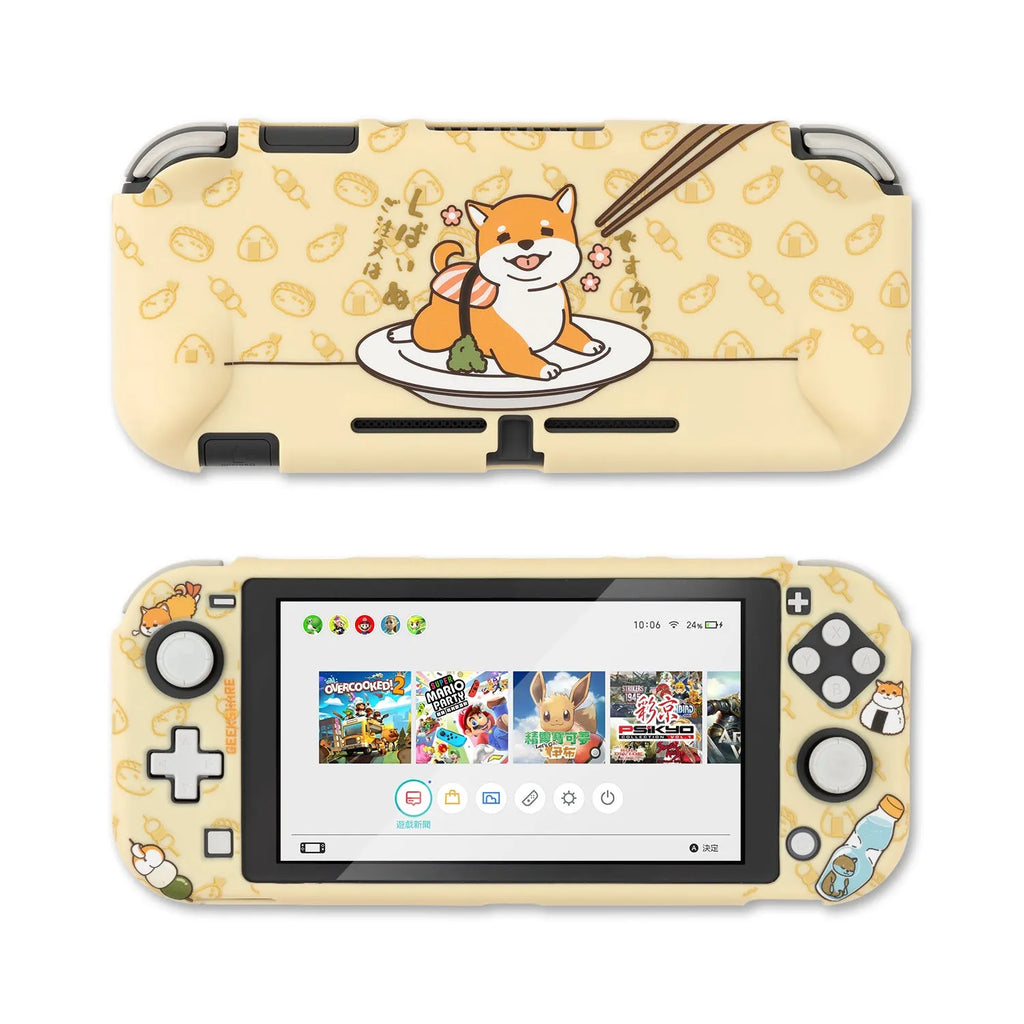 Nintendo Switch Lite hard PC protective case with silicone back grip and water shell design