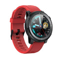 Black IP68 waterproof Android smart watch with round 1.3-inch touch screen and silicone strap