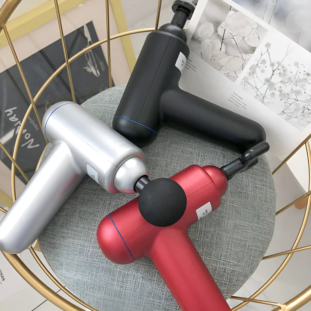 Goddess fascia gun handheld muscle massager in black colour with USB charging port