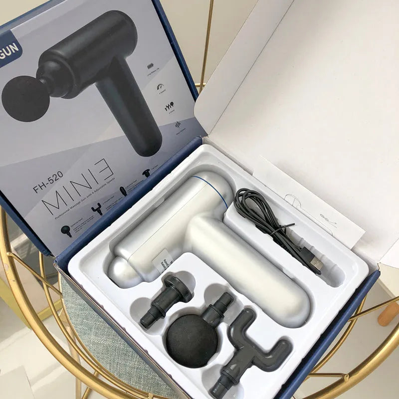 Goddess fascia gun handheld muscle massager in black colour with USB charging port