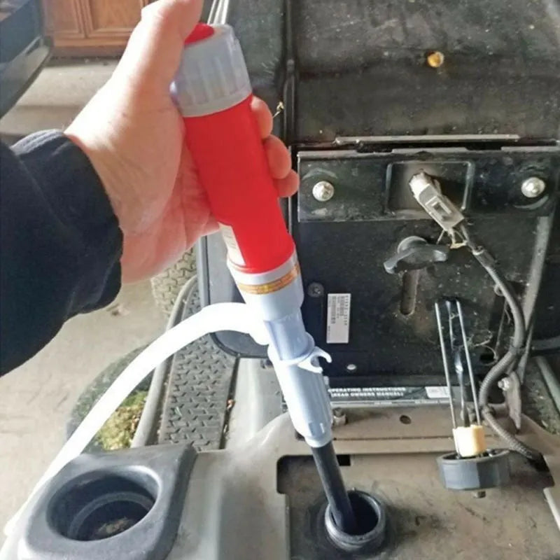 Blue manual siphon pump for fuel transfer with PP plastic construction